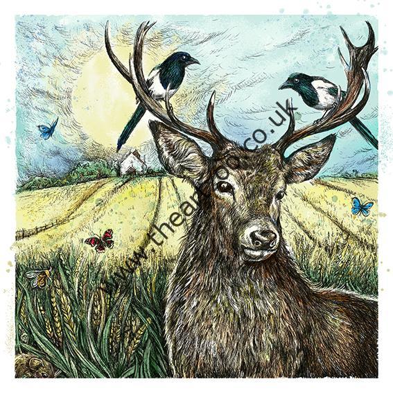 stag and magpies